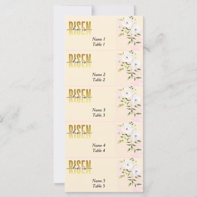 Risen Religiösa Christian Sand Påsk Place Card (Framsida)