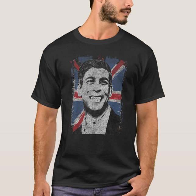 Rishi Sunak Brittiske premiärministern Porträtt UK T Shirt (Framsida)