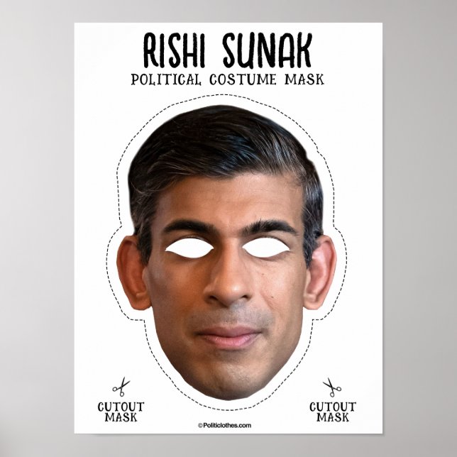 Rishi Sunak Costume Mask Poster (Framsidan)