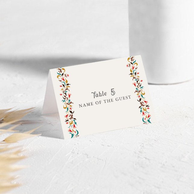 Rising Boho Indo Floral Mandala Wedding Place Card Bordsnummer (Skapare uppladdad)
