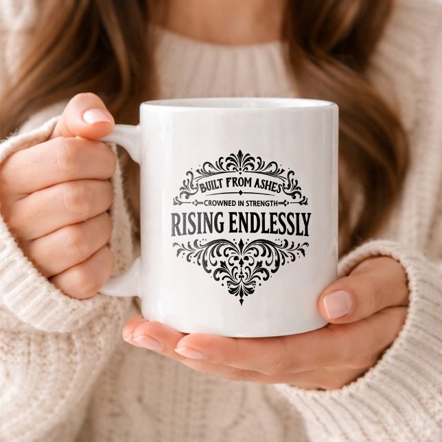 Rising Endlessly Women Vintage Typography Kaffemugg (Skapare uppladdad)