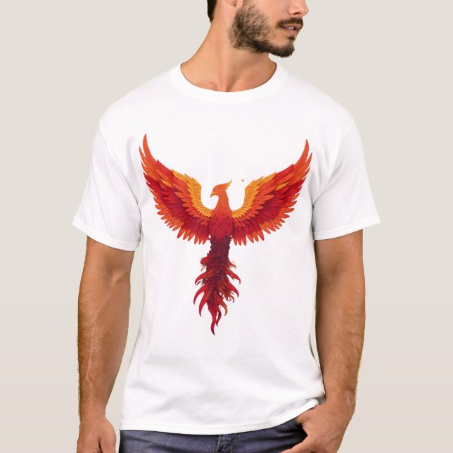 "Rising Phoenix" Mytisk Fågel Grafisk T-shirt – Vi (Framsida)