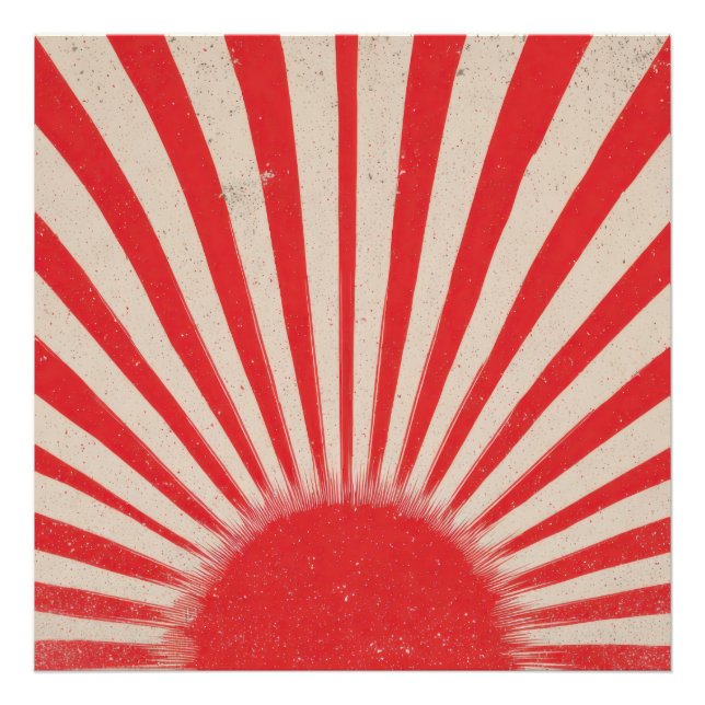 Rising Sun Background – Retro Vintage Rays Fototryck (Framsidan)