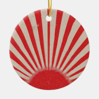 Rising Sun Background – Retro Vintage Rays Julgransprydnad Keramik