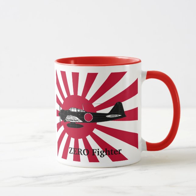 Rising sun flag and Zero Fighter Mugg (Höger)
