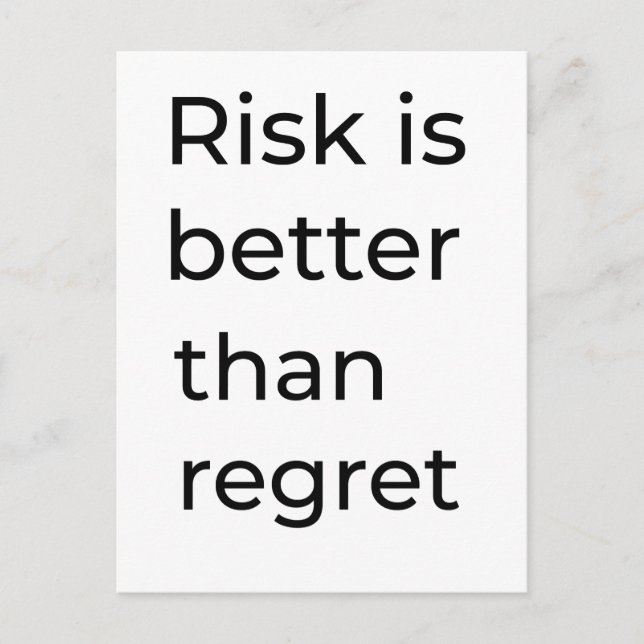 Risk är bättre än ånger vykort (Framsida)