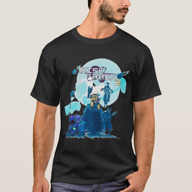 Risk Of Rain 2 flickpresent retro T Shirt (Framsida)