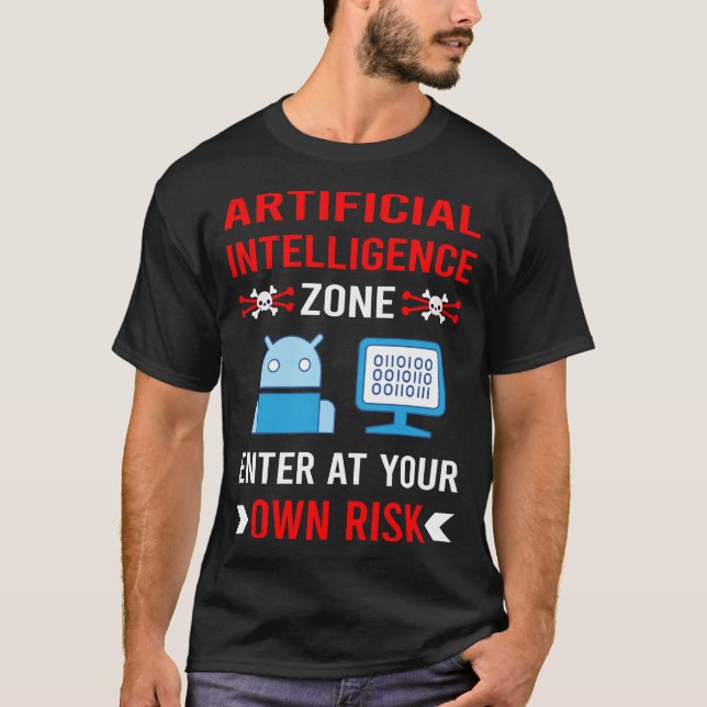 Risk Zon artificiell intelligens AI T Shirt (Framsida)