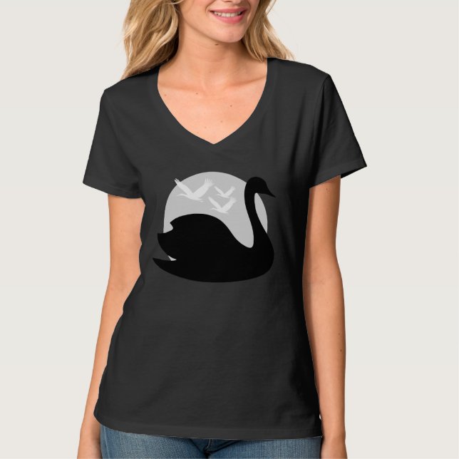 Risken för svart svan svan t shirt (Framsida)