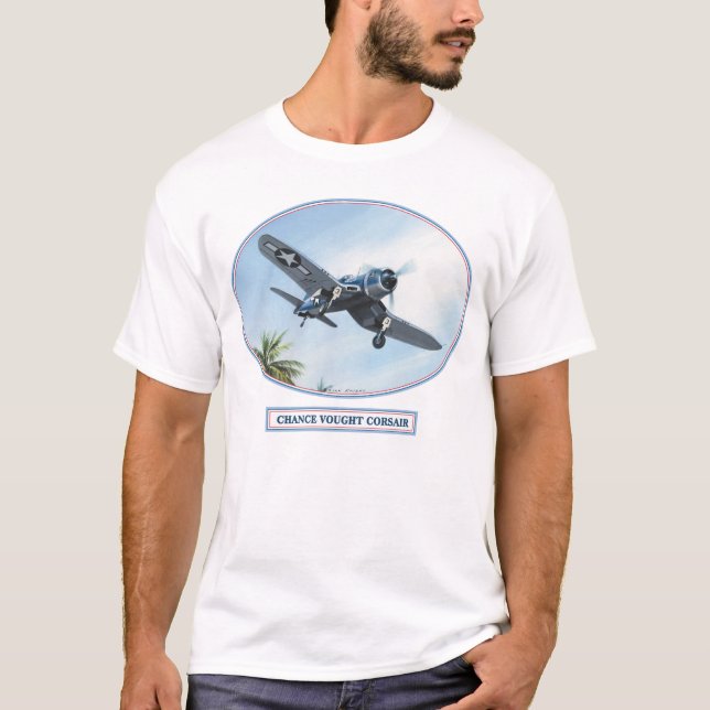 Riskera den Vought F4U corsairen Tee (Framsida)