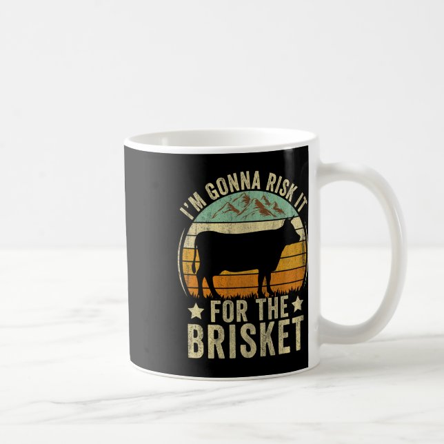 Riskera Det För Brisket Rolig Kött Rökare Bbq Kock Kaffemugg (Höger)