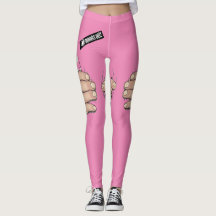 Riskfyllda Rosa Pruda Humor Roliga Leggings