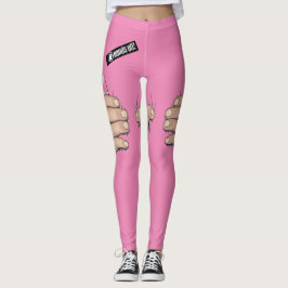 Riskfyllda Rosa Pruda Humor Roliga Leggings