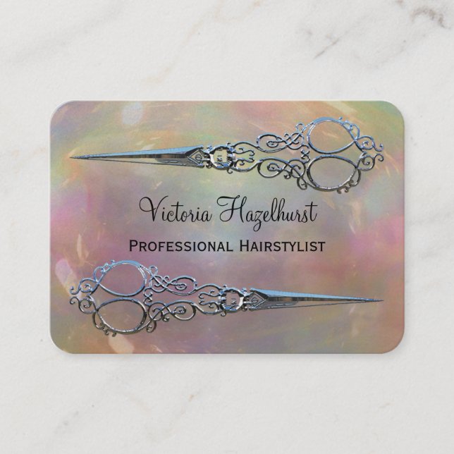 Riskpärladubbla Scissors professionellen Visitkort (Framsida)
