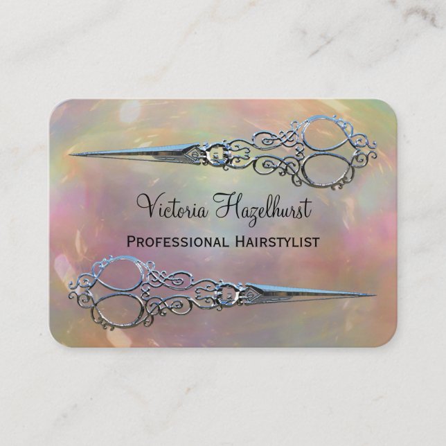 Riskpärladubbla Scissors professionellen Visitkort (Framsida)