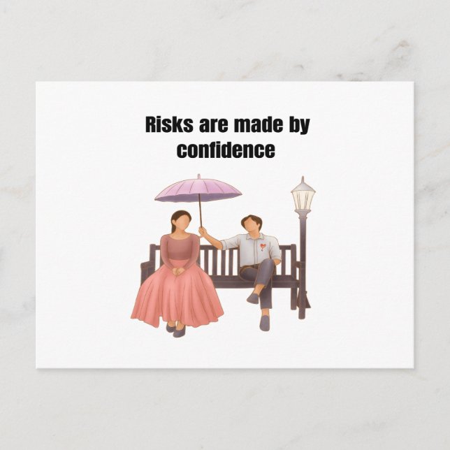 Risks romantiska par artister vykort (Framsida)