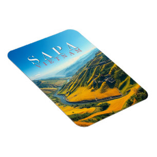 Risodlingar i Sapa, Vietnam Magnet