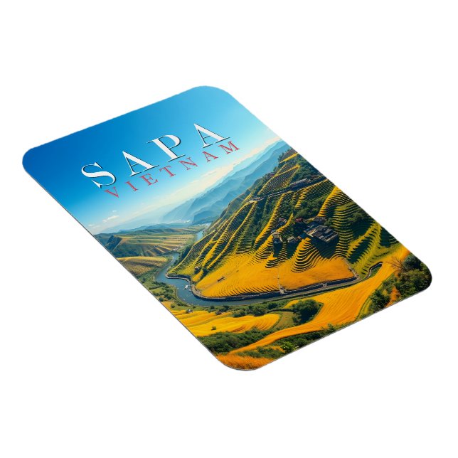 Risodlingar i Sapa, Vietnam  Magnet (Högersidan)