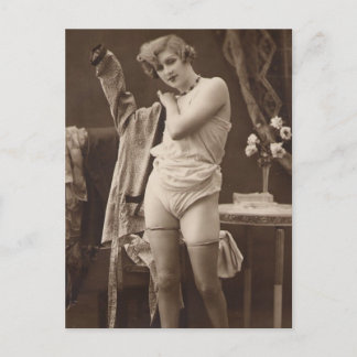 Risque fransk-fotovykort vykort