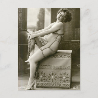 Risque fransk-fotovykort vykort