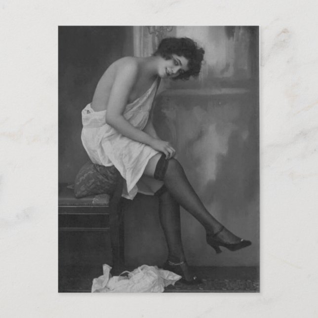 Risque fransk-fotovykort vykort (Framsida)