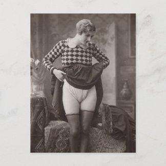 Risque fransk-fotovykort vykort
