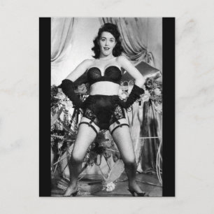 Risqué vintage lingerie/dancer vykort