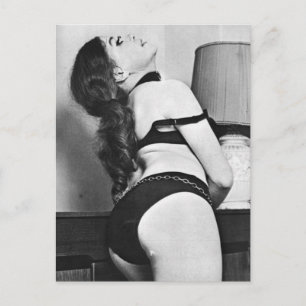 Risque vintage lingerie-modell vykort