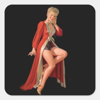 Risque ♡ Vintage-stift-♡ Fyrkantigt Klistermärke