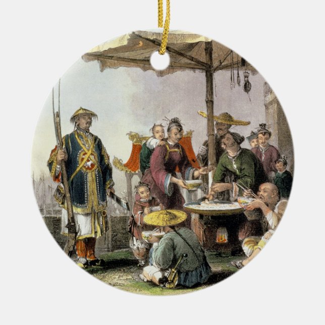 Rissäljare på den militära stationen av Tong-Chang Julgransprydnad Keramik (Framsidan)