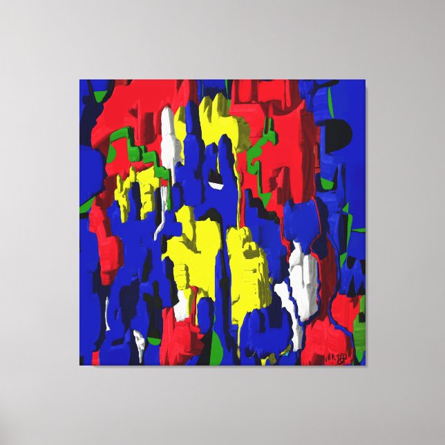 Risse im Blau, abstrakt Canvastryck (Framsida)