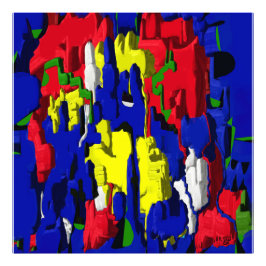 Risse im Blau, abstrakt Fototryck