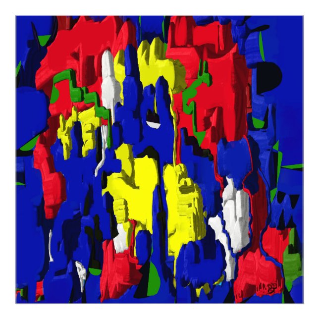 Risse im Blau, abstrakt Fototryck (Framsidan)