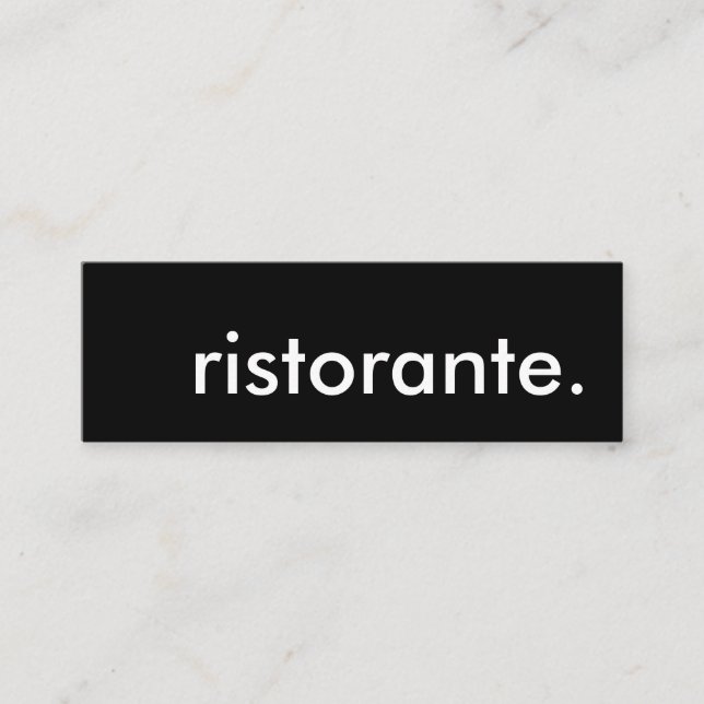 Ristorante. Mini Visitkort (Framsida)