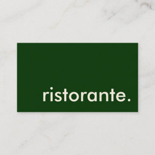 Ristorante. Visitkort