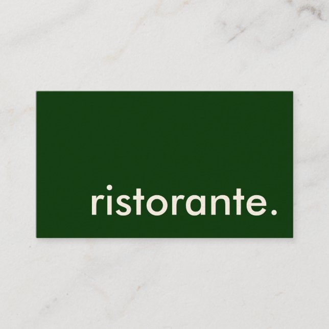 Ristorante. Visitkort (Framsida)