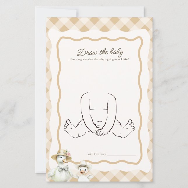 Rita Baby Gingham Goose Theme Baby Shower Game (Framsida)
