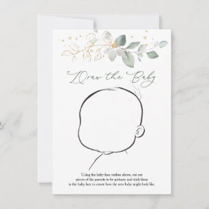 Rita Baby Greenery Baby Shower-spelet Inbjudningar