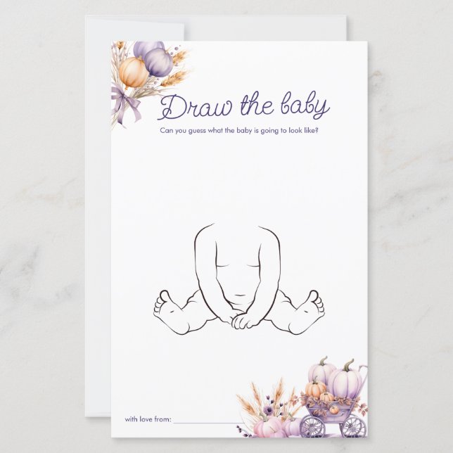 Rita Baby Lila Pumpkin Fall Baby Shower Game (Framsida)