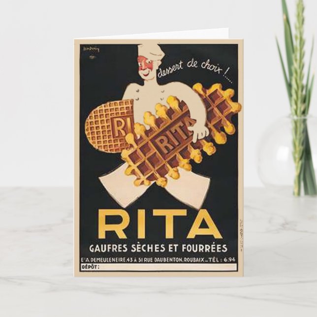 Rita Biscuits Vintage Annons Kort (Framsida)
