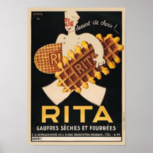 Rita Biscuits Vintage annons Poster