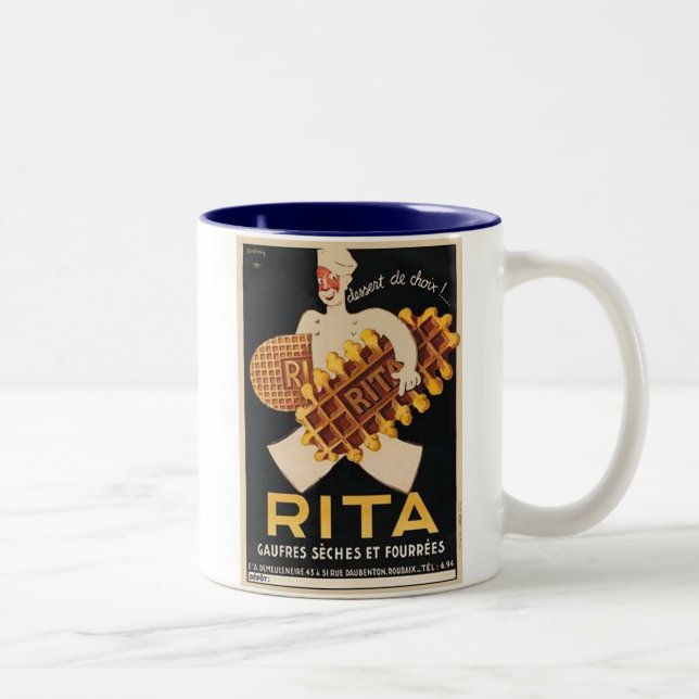 Rita Biscuits Vintage annons Två-Tonad Mugg (Höger)