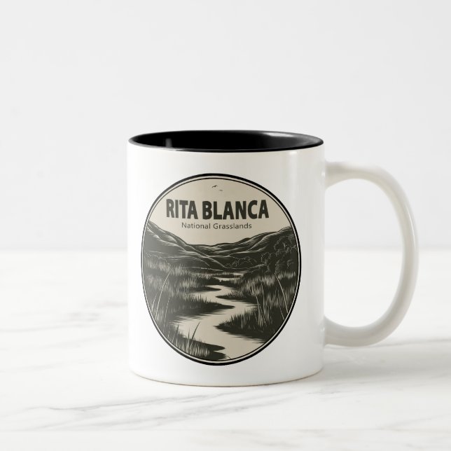 Rita Blanca National Grasslands Stream Två-Tonad Mugg (Höger)
