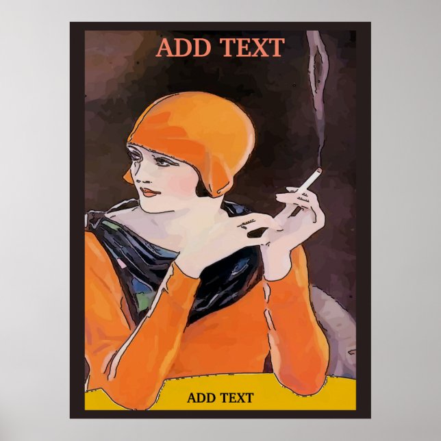 Rita Dam, lägg till text, Skriv ut Poster (Framsidan)