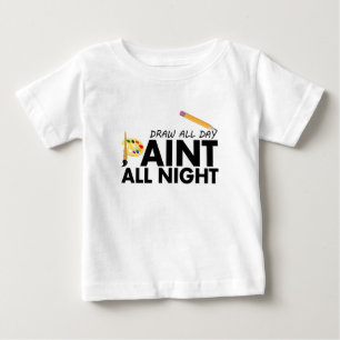 Rita hela dagen, måla hela natten t shirt