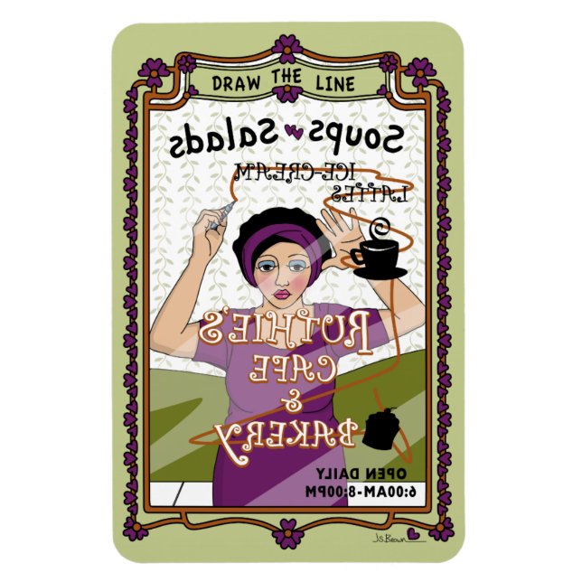 Rita kylskåpet Line_A_4x6 Magnet (Vertikal)