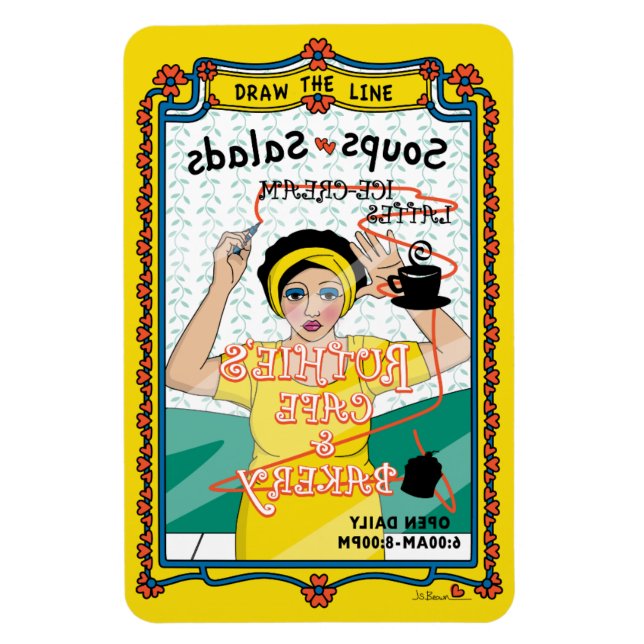 Rita kylskåpet Line_B_4x6 Magnet (Vertikal)