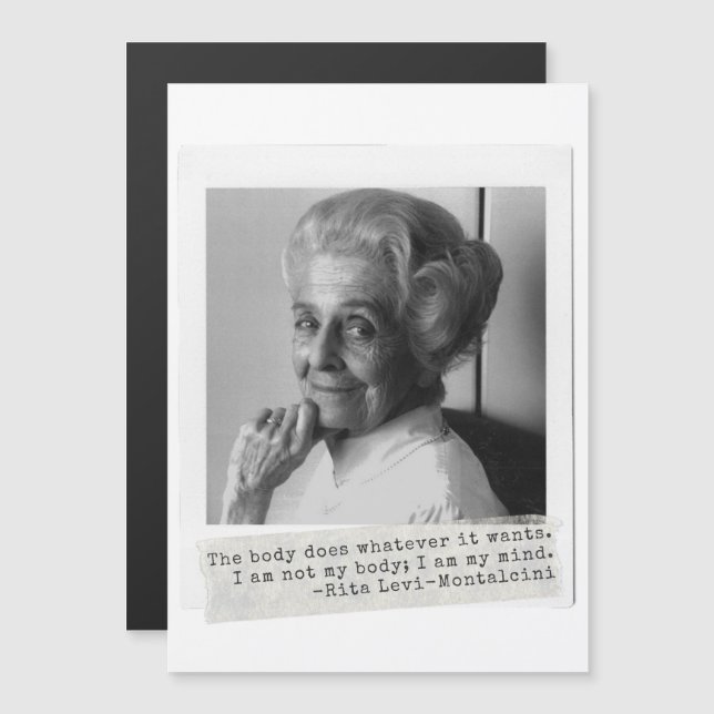 Rita Levi-Montalcini Quote Women in Science (Fram/baksida)