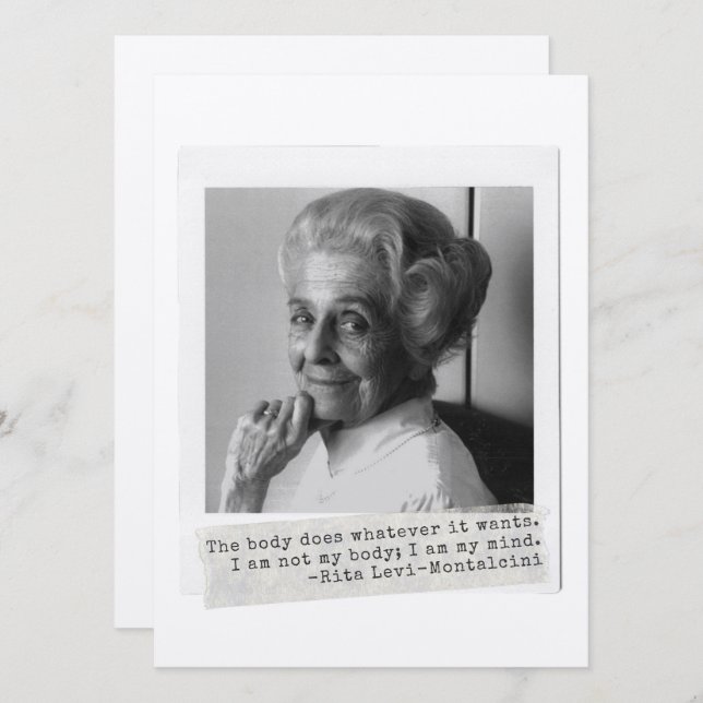 Rita Levi-Montalcini Quote Women in Science (Fram/baksida)