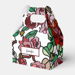 Rita moderna ljusröda blommor presentaskar